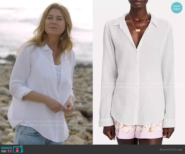 Xirena Scout Button Down Shirt worn by Meredith Grey (Ellen Pompeo) on Greys Anatomy