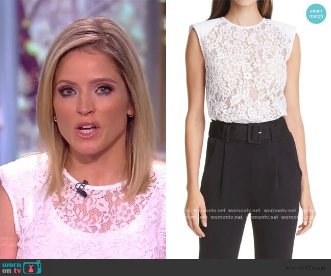 Self Portrait Cord Lace Sleeveless Top worn by Sara Haines on The View