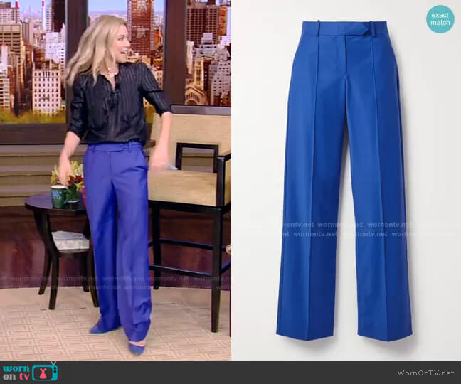Aleksandre Akhalkatsishvili Straight-Leg Pants worn by Kelly Ripa on Live with Kelly and Mark