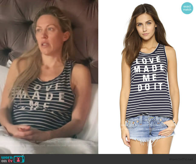 Sundry Love Made Me Do It tank worn by Braunwyn Windham-Burke on The Real Housewives of Orange County