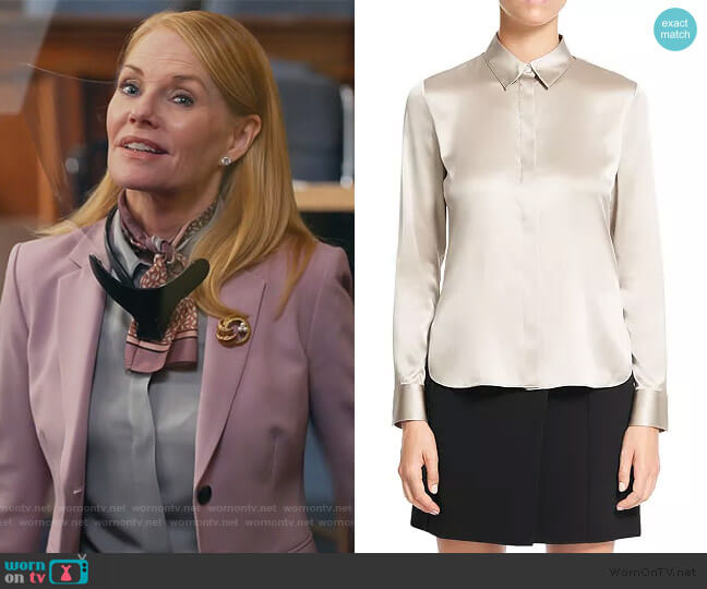 Theory Classic Fitted Shirt worn by Lisa Benner (Marg Helgenberger) on All Rise