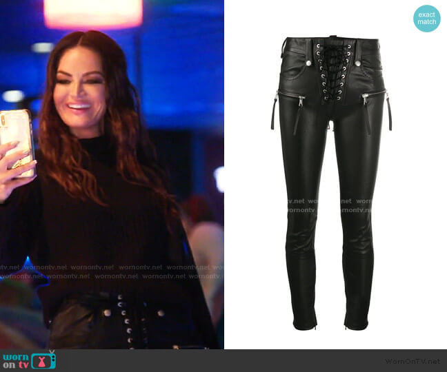Unravel Project Lace-Up Cropped Trousers worn by Lisa Barlow on The Real Housewives of Salt Lake City