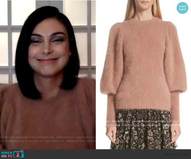 Ulla Johnson Labelle Puff Sleeve Angora Blend Sweater