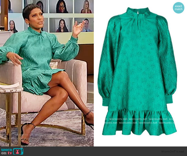 Ulla Johnson Mock Neck Flared Dress worn by Tamron Hall on Tamron Hall Show