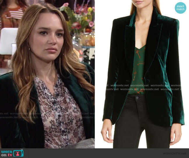 L'Agence Velvet Blazer worn by Summer Newman (Hunter King) on The Young and the Restless