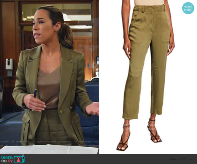 Veronica Beard Miranda Twill Pants worn by Emily Lopez (Jessica Camacho) on All Rise