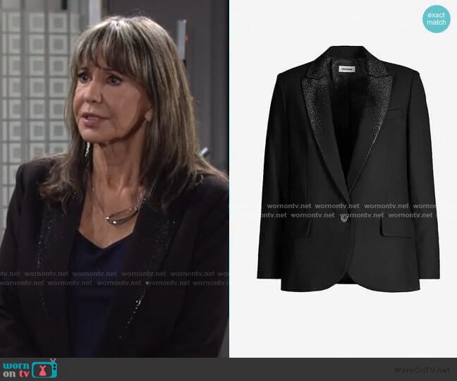 Zadig & Voltaire Viking Strass Jacket worn by Jill Abbott (Jess Walton) on The Young and the Restless