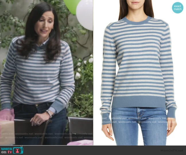 Vince Stripe Cashmere Sweater worn by Delia (Michaela Watkins) on The Unicorn