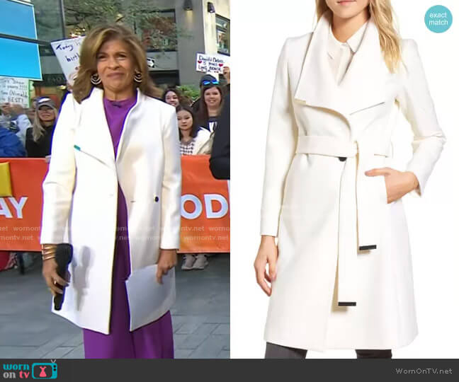 Ted Baker Wool Blend Long Wrap Coat worn by Hoda Kotb on Today