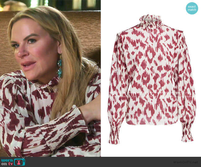 Isabel Marant Étoile Yoshi Blouse worn by Heather Gay on The Real Housewives of Salt Lake City