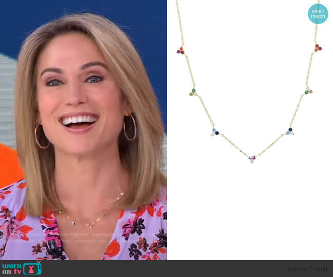 Accessory Concierge Dainty Trio Cluster Necklace worn by Amy Robach on Good Morning America