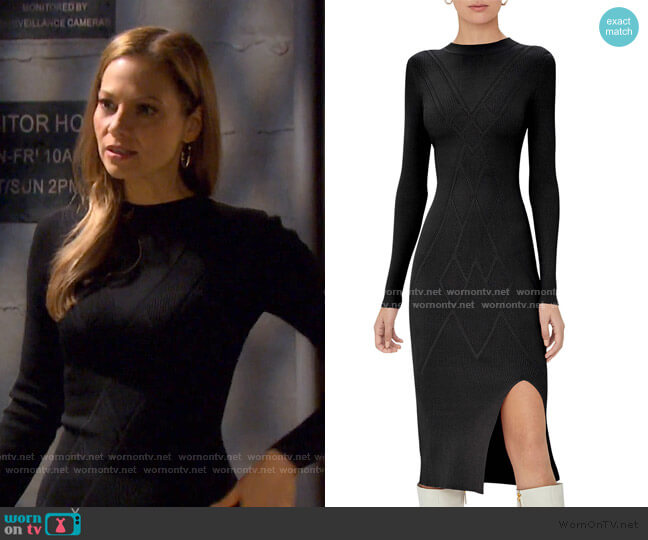 Alexis Emily Long-Sleeve Diamond-Knit Dress worn by Ava Vitali (Tamara Braun ) on Days of our Lives