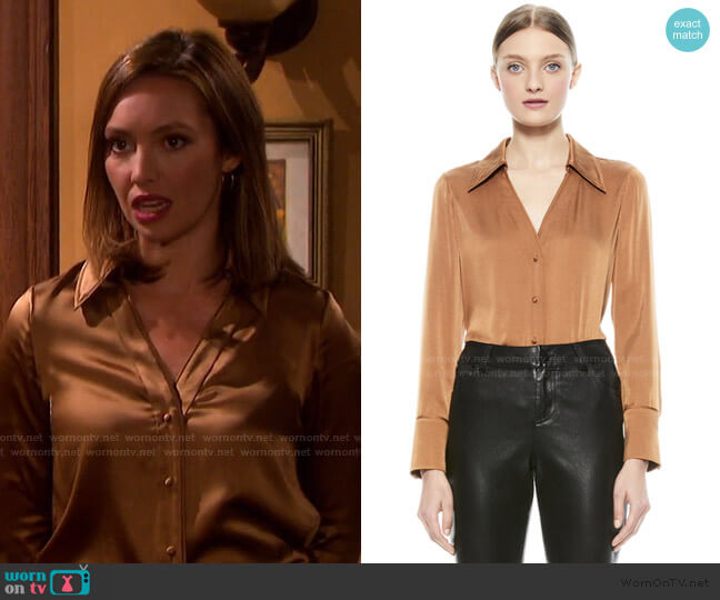 Alice + Olivia Hope Blouse worn by Gwen Rizczech (Emily O'Brien) on Days of our Lives