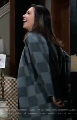 Anna’s gray check coat on General Hospital