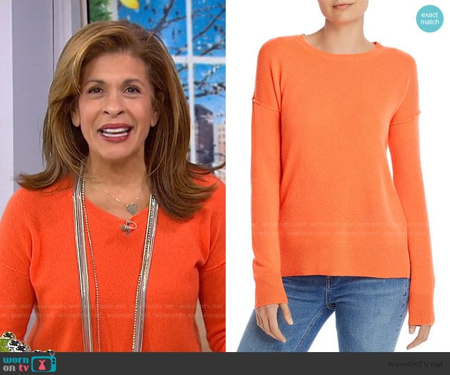 Aqua Cashmere High Low Cashmere Sweater worn by Hoda Kotb on Today
