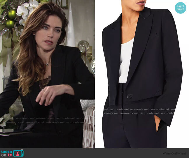 Ba&Sh Coppola Cropped Blazer worn by Victoria Newman (Amelia Heinle) on The Young and the Restless