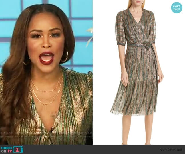 Ba&sh Star Metallic Midi Dress worn by Eve on The Talk