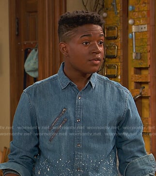 Bokker’s paint splatter chambray shirt on Ravens Home