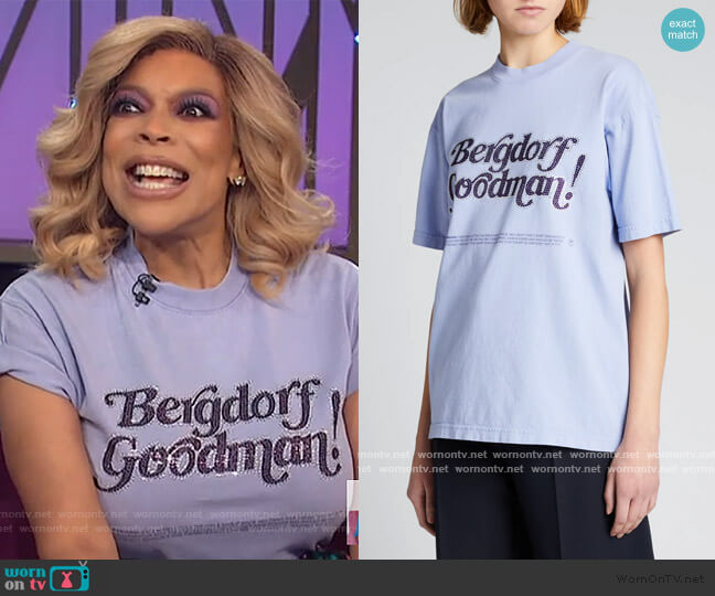 Christopher John Rogers Crystal-Embellished Logo Top worn by Wendy Williams on The Wendy Williams Show