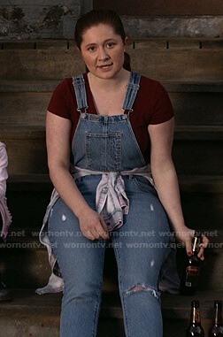 Debbie’s distressed denim overalls on Shameless