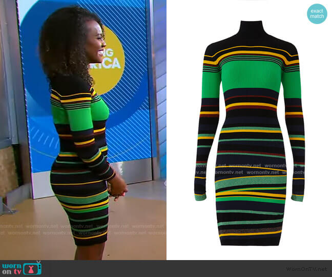 Diane von Furstenberg Finn Striped Dress worn by Janai Norman on Good Morning America