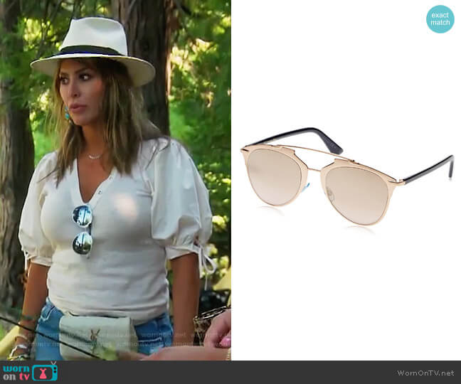 Dior Reflected/S 321 Copper Gold Mirror Lens Sunglasses worn by Kelly Dodd on The Real Housewives of Orange County