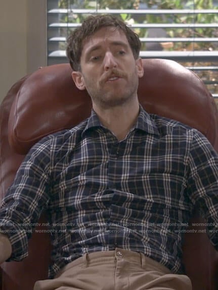 Drew’s plaid shirt on B Positive