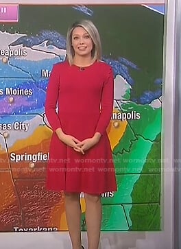 Dylan’s pink scalloped shoulder knit dress on Today