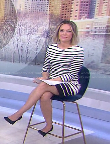 Dylan’s white and black striped dress on Today