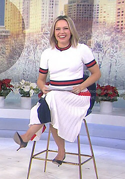 Dylan’s white and red contrast trim dress on Today