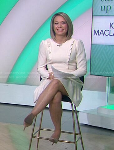 Dylan’s white ruffle front dress on Today