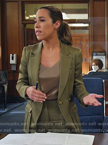 Emily’s green belted blazer on All Rise