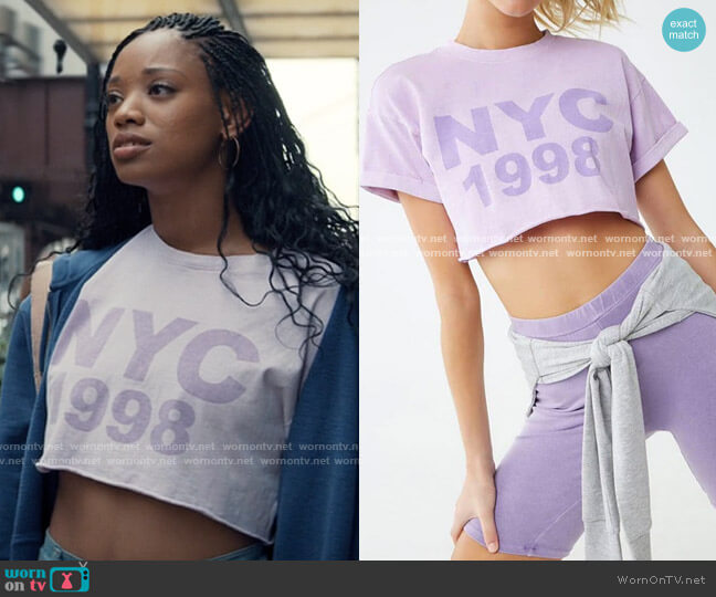 Forever 21 Active NYC Graphic Tee worn by Neveah Stroyer (Kylie Jefferson) on Tiny Pretty Things