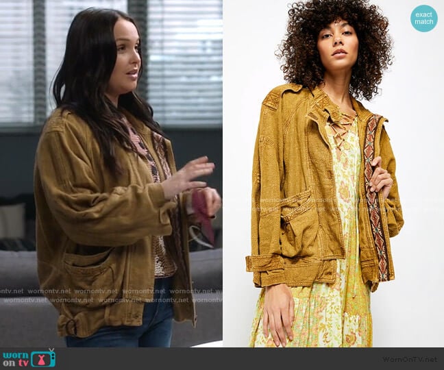 Free People Jayde Safari Jacket worn by Jo Wilson (Camilla Luddington) on Greys Anatomy