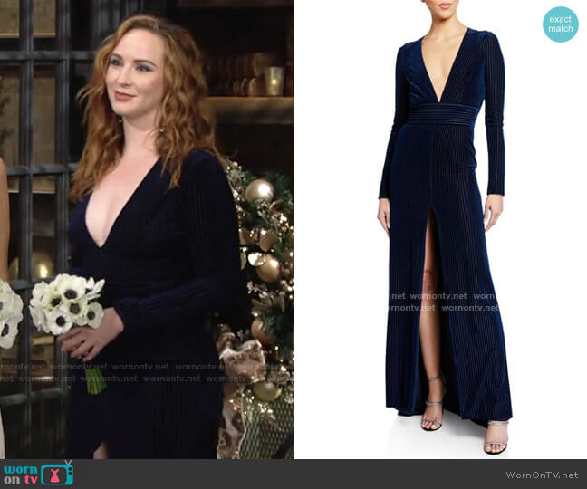 Galvan Velvet Devore Stardust Gown worn by Mariah Copeland (Camryn Grimes) on The Young and the Restless