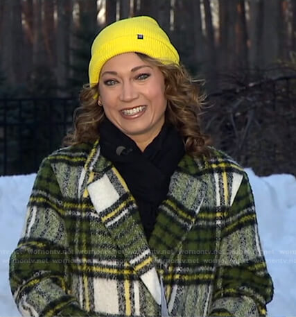 Ginger’s green plaid coat on Good Morning America