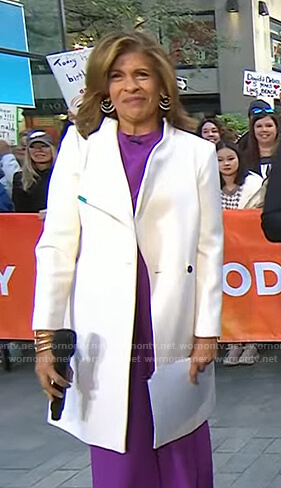 Hoda’s white wrap coat on Today