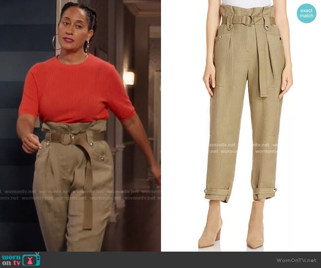 Iro Mohon Paper Bag Cropped Pants worn by Rainbow Johnson (Tracee Ellis Ross) on Black-ish