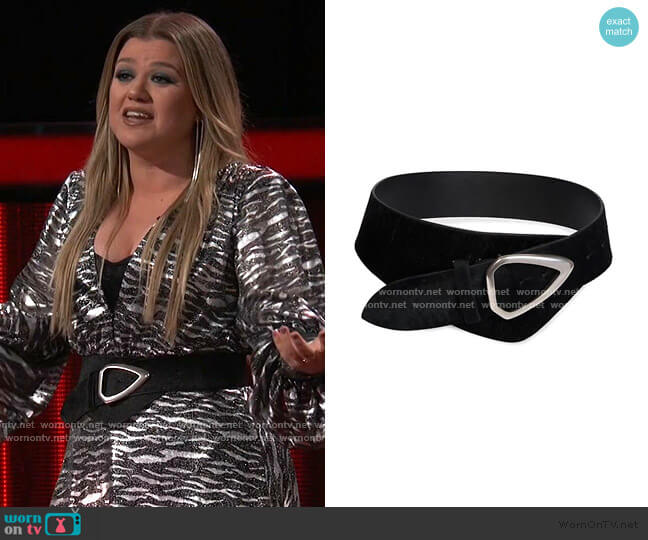 Isabel Marant Linka 80 Genuine Calf Hair Belt worn by Kelly Clarkson on The Voice