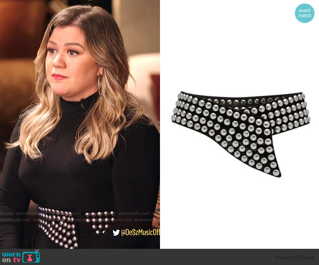 Isabel Marant Milda Studded Leather Belt worn by Kelly Clarkson on The Voice