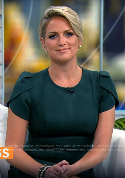 Jamie Yuccas’s green suede dress on CBS Mornings