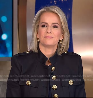 Jennifer’s black military jacket with gold buttons on Good Morning America