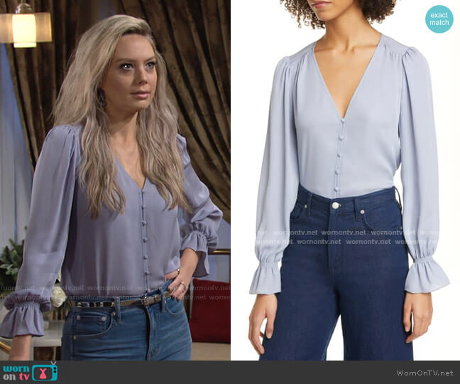 Joie Bolona Button Front Blouse worn by Abby Newman (Melissa Ordway) on The Young and the Restless