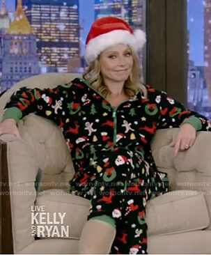 Kelly’s cristmas onesie on Live with Kelly and Ryan