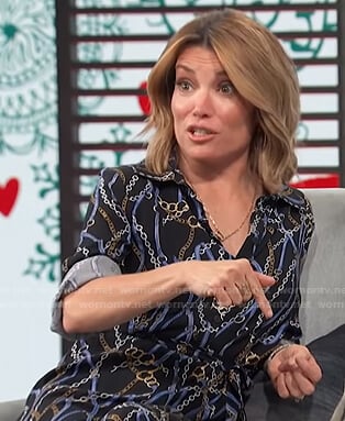 Kit’s chain print shirtdress on Access Hollywood