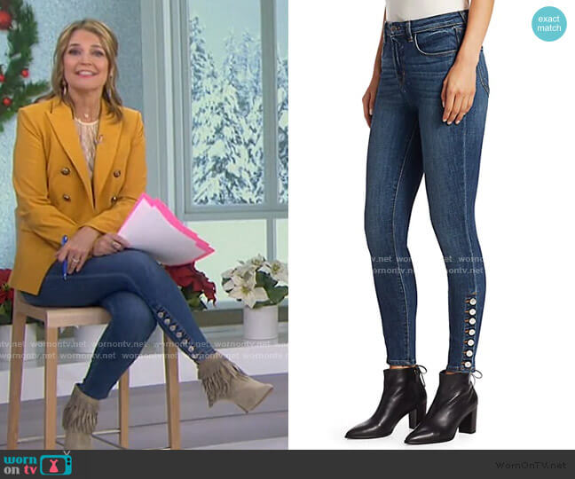 L'Agence Piper High-Rise Button-Hem Skinny Jeans worn by Savannah Guthrie on Today