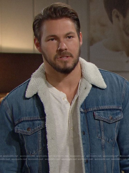 Liam’s denim serpa jacket on The Bold and the Beautiful