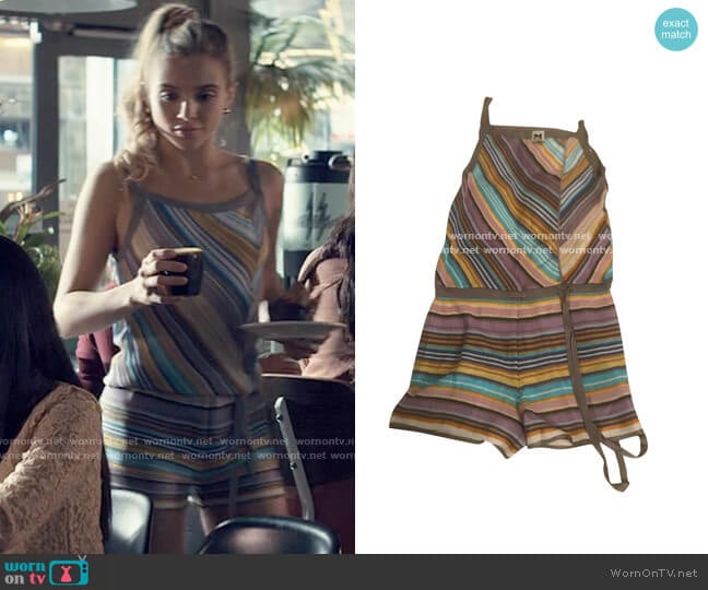 M Missoni Stripe Knit Romper worn by Bette Whitlaw (Casimere Jollette) on Tiny Pretty Things