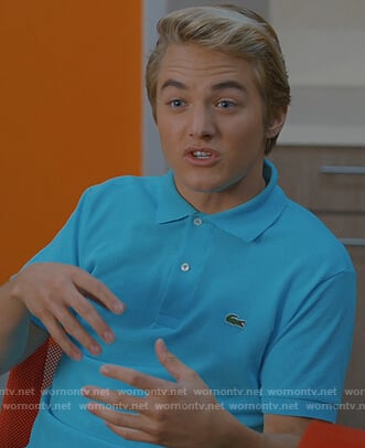 Mac’s turquoise polo on Saved By The Bell