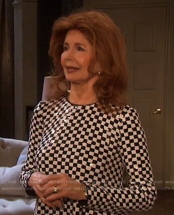 Maggie’s sequin checkerboard dress on Days of our Lives